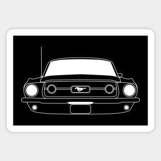 Ford Mustang 67 White Outline Magnet